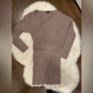 Banana Republic Taupe Knit Asymmetrical MIDI Dress